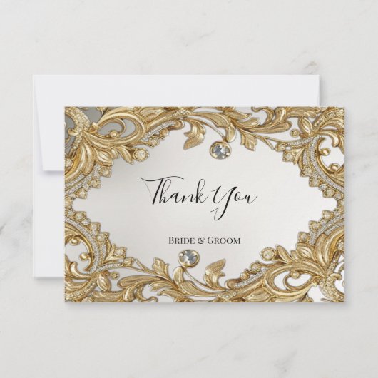 Decoratief goud dank u kaart (Voorkant)