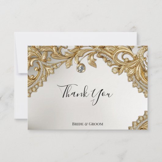 Decoratief goud dank u kaart (Voorkant)