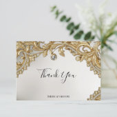 Decoratief goud dank u kaart (Staand voorkant)