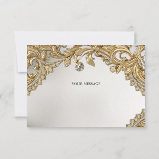 Decoratief goud dank u kaart (Achterkant)