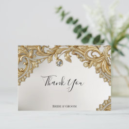 Decoratief goud dank u kaart