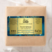 Decoratief goud en blauw gezichtsserum etiket (Insitu)