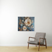 Decoratief goud en blauwgroen blauw bloemontwerp wandkleed (In Situ (horizontaal))