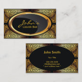 Decoratief goud- en zwarte liquor Bar-Visitekaartj Visitekaartje (Voorkant / Achterkant)