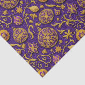 Decoratief goud geschetst kerst ornamenten tissuepapier (Detail)