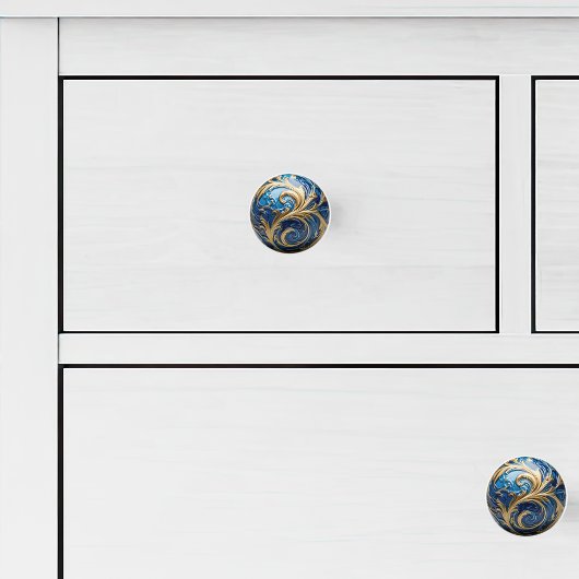 Decoratief Goud Koninklijk Blauw  Emaille Keramische Knop