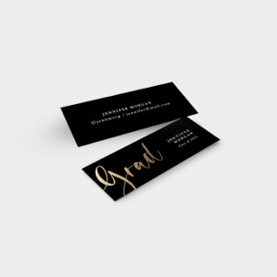 Decoratief Goud Script Afstuderen Naam Kaart Mini Visitekaartje