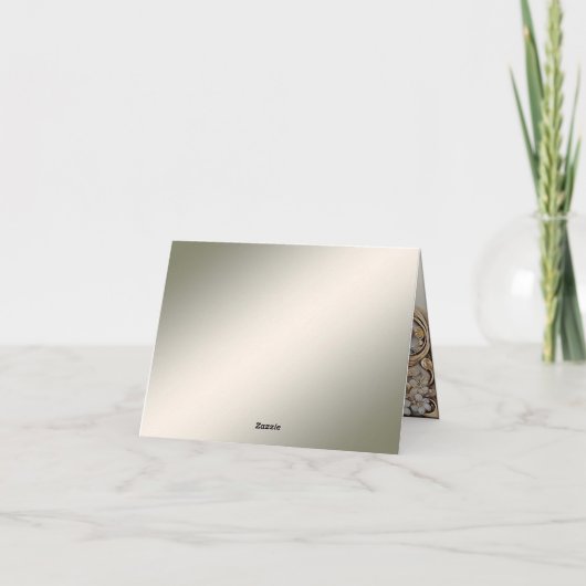 Decoratief Goud Wit Bloemen Dank u kaart (Achterkant)