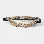 Decoratief Goud Wit Bloemen Fanny Pack Heuptasje (Voorkant)
