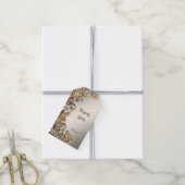Decoratief Goud Wit Bloemen Gift Label Cadeaulabel (Met Touw)