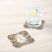 Decoratief Goud Wit Bloemen Papier Onderzetter (Insitu)