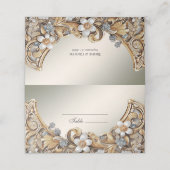 Decoratief Goud Wit Bloemen Plaats Kaart Plaatskaartje (Buitenkant ongevouwen)