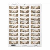 Decoratief Goud Wit Bloemen Retouradres Label (Full Sheet)