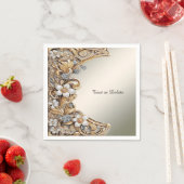 Decoratief Goud Wit Bloemen Servetten (Insitu)