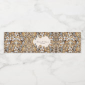 Decoratief Goud Wit Bloemen Water Flesje Label Waterfles Etiket (Enkel label)