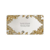 Decoratief gouden adreslabel etiket (Voorkant)