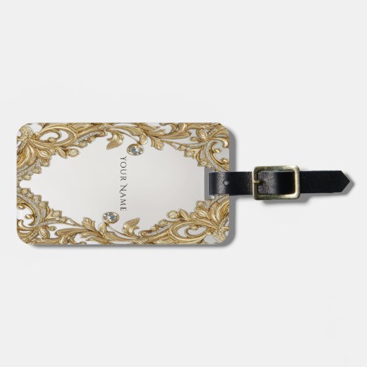Decoratief gouden Bagagelabel (Voorkant horizontaal)