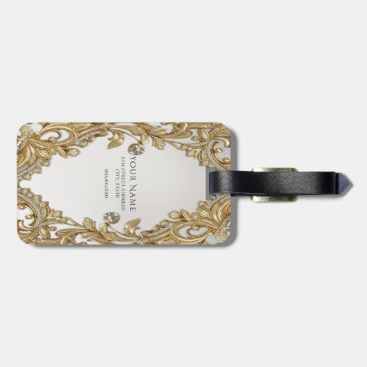 Decoratief gouden Bagagelabel (Achterkant horizontaal)