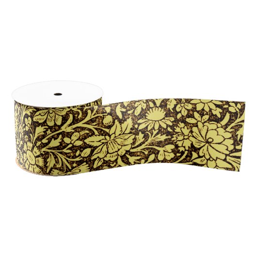 decoratief gouden bloemmotief grosgrain lint (Spoel)