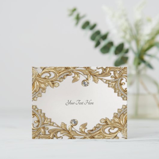 Decoratief gouden Briefkaart (Staand voorkant)