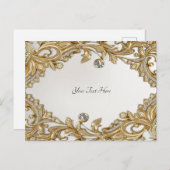 Decoratief gouden Briefkaart (Voorkant / Achterkant)