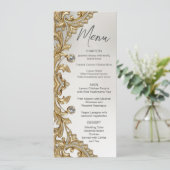 Decoratief gouden bruiloft menu (Staand voorkant)