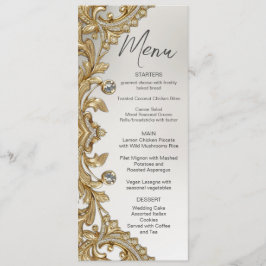 Decoratief gouden bruiloft menu