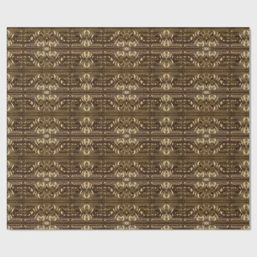 Decoratief Gouden Bruin Elegant Patroon Cadeaupapier (Vlak)