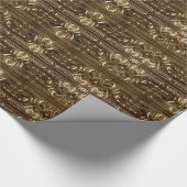 Decoratief Gouden Bruin Elegant Patroon Cadeaupapier (Hoek)