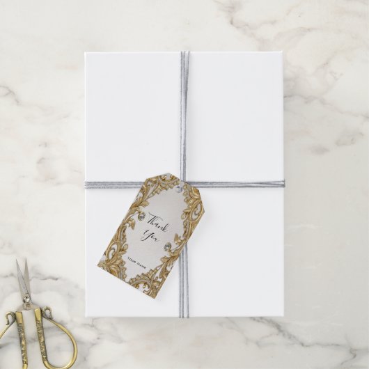 Decoratief gouden cadeau Label Cadeaulabel (Met Touw)