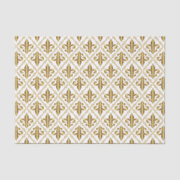 Decoratief gouden Fleur-de-lis patroon Tissuepapier