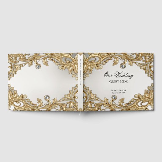 Decoratief gouden gastenboek (Volledig)