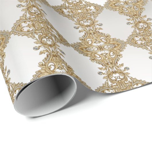 Decoratief gouden inpakpapier (Rol Hoek)