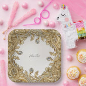 Decoratief gouden papier Bord (Feest)