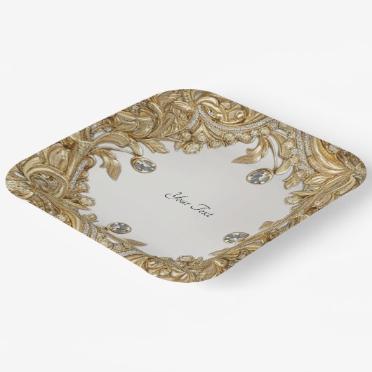 Decoratief gouden papier Bord (Gebogen)