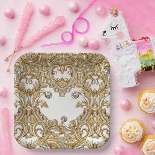 Decoratief gouden papier Bord (Feest)