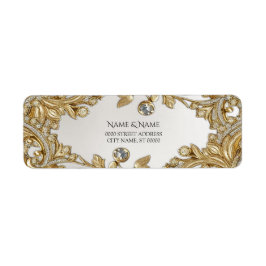 Decoratief gouden retouradresslabel etiket