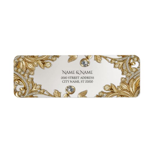 Decoratief gouden retouradresslabel etiket (Voorkant)