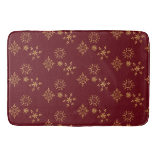 Decoratief Gouden Snowflakes kerstpatroon Badmat