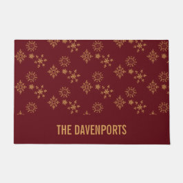 Decoratief Gouden Snowflakes kerstpatroon Deurmat