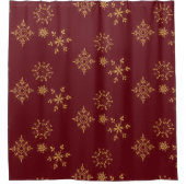 Decoratief Gouden Snowflakes kerstpatroon Douchegordijn (Voorkant)