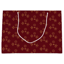 Decoratief Gouden Snowflakes kerstpatroon Groot Cadeauzakje