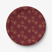 Decoratief Gouden Snowflakes kerstpatroon Papieren Bordje (Voorkant)