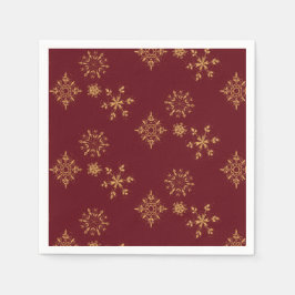 Decoratief Gouden Snowflakes kerstpatroon Servet