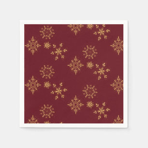 Decoratief Gouden Snowflakes kerstpatroon Servet
