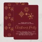 Decoratief Gouden Snowflakes kerstuitnodiging Kaart (Voorkant / Achterkant)