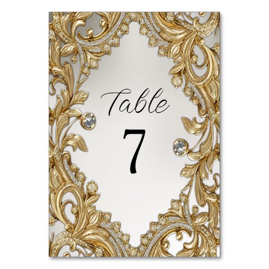 Decoratief gouden tafelnummer (Voorkant)