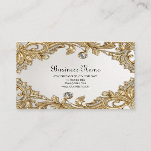 Decoratief gouden Visitekaartje (Achterkant)
