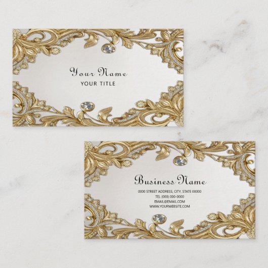 Decoratief gouden Visitekaartje (Voorkant / Achterkant)