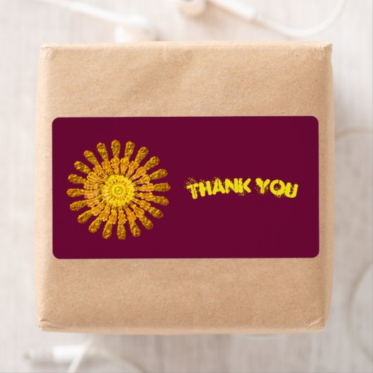 Decoratief gouden zonnesymbool etiket (Insitu)